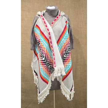 Poncho ekwadorskie - kamizelka ze 100% wełny owczej .